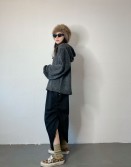 Charcoal Knit Hoodie #241243